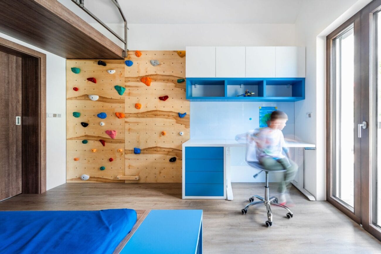 Family house interior with home office and children’s&nbsp;room